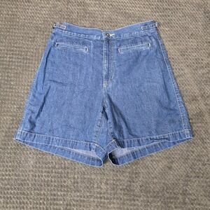 Liz Claiborne Lizwear Denim Walking Shorts Womens Sz 8 Dark Wash Vtg 80-90s EUC